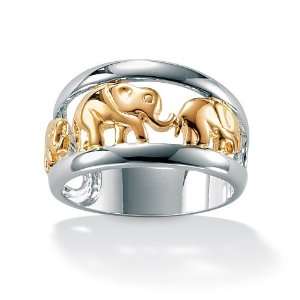  PalmBeach Jewelry Silver Tutone Elephant Ring: Jewelry