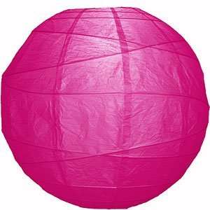   Pink 24 Inch Large Paper Lantern (free style ribbing)