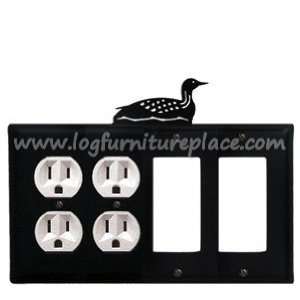   Wrought Iron Loon Quad Outlet/Outlet/GFI/GFI Cover: Home Improvement