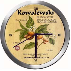  KOWALEWSKI 14 Inch Coffee Metal Clock Quartz Movement 