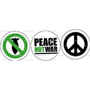    WAR Pinback Buttons Peace Signs Symbol No Not War: Everything Else