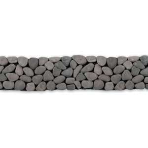  39 Inch Stone Pebble Mosaic Border Floor Tile (One Sheet Only): Home