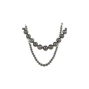  Tahitian Cultured Pearl Graduated Necklace in 18K White 