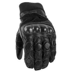   Grand National Mens Leather Motorcycle Gloves Black Medium M 436 1003