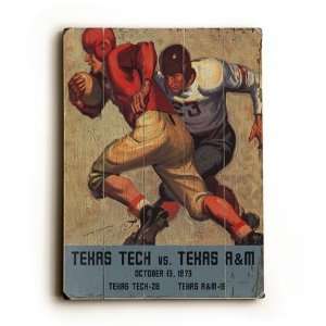  Texas Tech vs Texas A&M Wood Sign (18 x 24) Sports 
