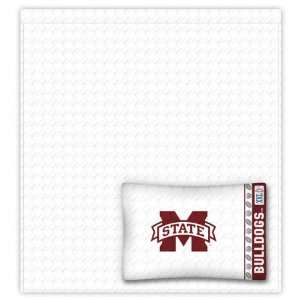  Mississippi State Bulldogs Sheet Set   Twin Bed: Sports 