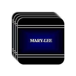 Personal Name Gift   MARY LEE Set of 4 Mini Mousepad Coasters (black 