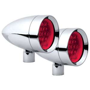 Adjure NS11323 2 Beacon 1 Red Lens 2 Wire Flush Mount Smooth Chrome 