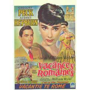  Roman Holiday Poster Belgian 14x22 Audrey Hepburn Gregory 