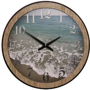  18 Large Tropical Beach Clock: Home & Kitchen