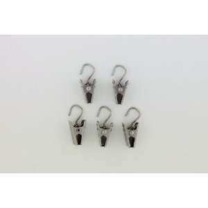   Window Curtain Clips with Hocks in Satin Nickel Finish: Home & Kitchen