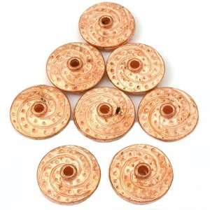  15g Fluted Saucer Beads Copper Plated 14.5mm Approx 8 