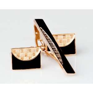 Lodestar Golden Nebula Yin Yang Style Cufflink & Tieclip Set with Gift 