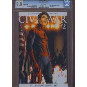  Comics Civil War #2 Variant CGC Graded 9.8 Comic Book: Office Products