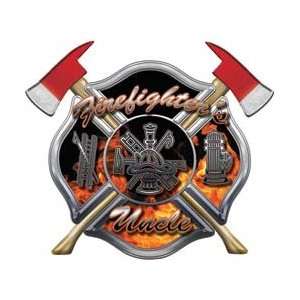  Firefighters Uncle Inferno Maltese Cross Decal with Axes 