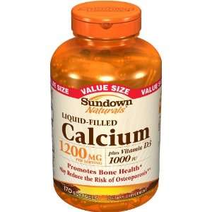  Sundown Calcium Plus D, 1200 mg, Liquid Filled, 170 