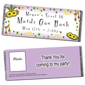  Mardi Gras Bash Personalized Photo Candy Bar Wrappers 