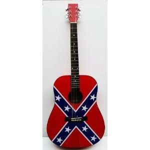  Dreadnought Rebel Flag Acoustic Guitar: Musical 