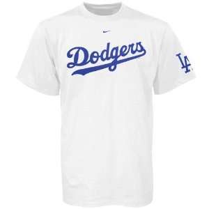  Nike L.A. Dodgers White Practice T shirt: Sports 
