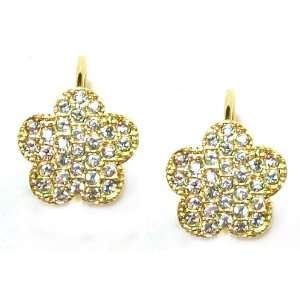   Just Give Me Jewels Goldtone Rhinestone Clover Drop Earrings: Jewelry