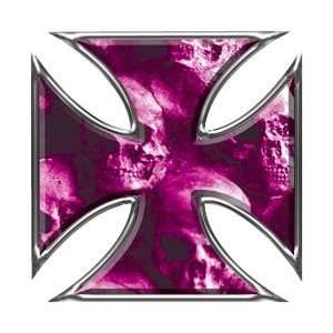  Maltese Cross Decal Skull Purple   12 h   REFLECTIVE: Everything Else