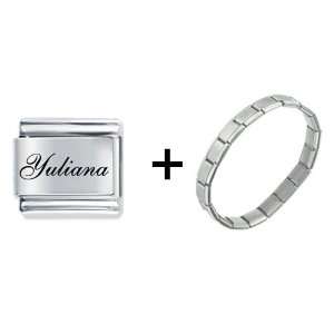   : Edwardian Script Font Name Yuliana Italian Charm: Pugster: Jewelry