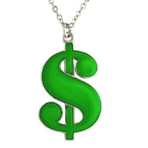 Unique Women / Girl Green Money Dollar Sign Necklace Pendant With 16 