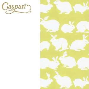  Caspari Paper Napkins 9930G Rabbit Hutch Green Guest 