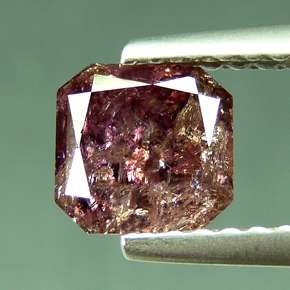 91 Cts. Natural Dark Purple Pink Radiant Cut Diamond  
