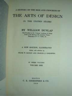 1918.The Arts Design In United States.William Dunlap.3V  
