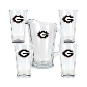 Georgia Bulldogs 4 Pint Glass & Pitcher Set  Sports 