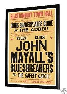 John Mayalls Bluesbreakers Glastonbury Poster 1968  