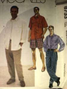 UNCUT McCalls Pattern Mens Shirt Pants Shorts 8733 OOP  