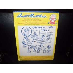  Aunt Marthas HOT IRON TRANSFERS #3826 Herbs in Pots: Everything Else