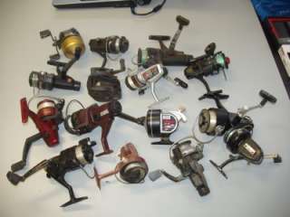 LOT OF 15 VINTAGE COLLECTABLE SPINNING & CASTING FISHING REELS 