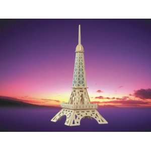  Eiffel Tower 3D Jigsaw Woodcraft Kit   Wooden Puzzle: Toys 