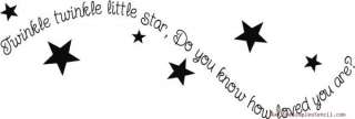 Twinkle Star Wall Decal Kids or Baby Room SimpleStencil  