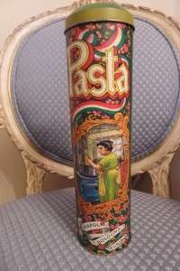 Vintage PASTA TIN w/ Great Graphics~Container  