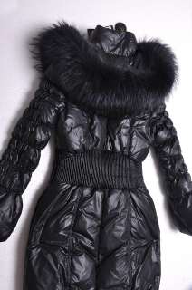 2011 NEW DELUXE REAL FUR COLLAR WOMEN HOODED WINTER LONG DOWN JACKET 