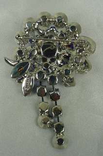 FROM MY COLLECTION SIGNED VASARI CLEAR DANGLE PIN NEW  