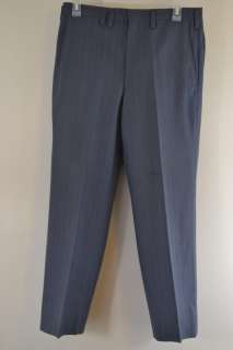 Vintage Mens Blue 2 Button Pinstripe 3 Piece Vest Suit (36R)  