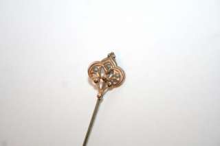VINTAGE GOLD VICTORIAN SEED PEARL STICK HAT PIN ESTATE JEWELRY FREE 