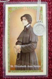 St Elizabeth Ann Seton Medal & Laminated Card Set 18  