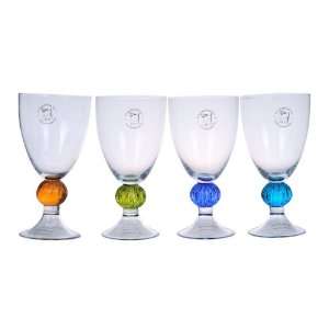  Amici Regal Goblets Set of 4 In Assorted Colors, 14 Ounce 