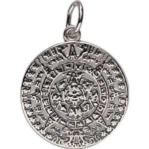  Rembrandt Charms Aztec Sun Charm, 14K White Gold: Jewelry