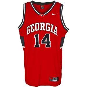   Georgia Bulldogs #14 Red Replica Basketball Jersey