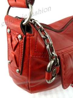 JUICY COUTURE Geranium Top Zip Leather Tassel Shoulder Bag NEW  