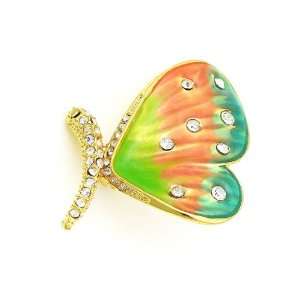   Quality Dazzling Butterfly Brooch with Silver Swarovski Crystal (4680