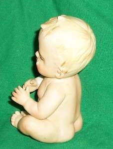 OLD PORCELAIN CRY CRYING BABY NEW YEAR DECEMBER KING CROWN DIAPER BOY 