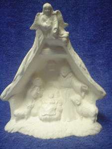 E305 1 Piece Nativity Stable,Jesus,Mary,Joseph  